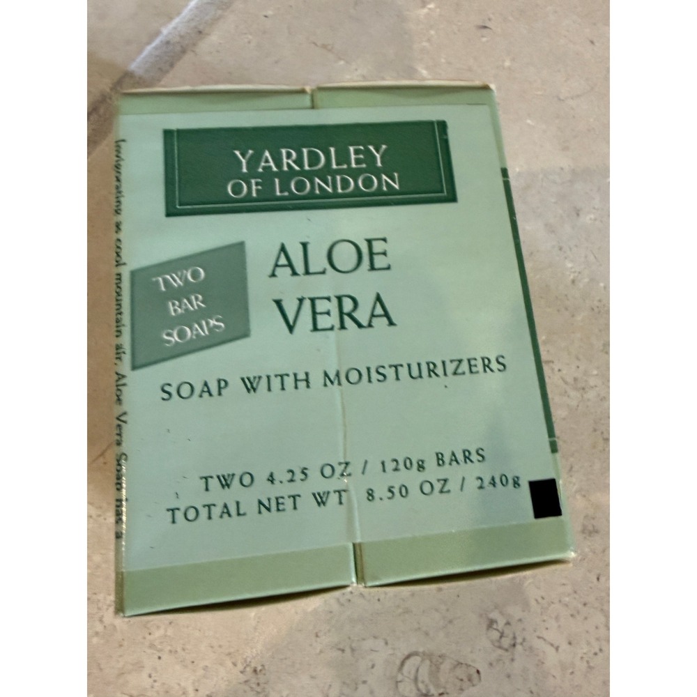 Yardley of London Aloe Vera Bar Soap with Moisturizers 2 Pack 4.25oz Each‎ 8.5oz